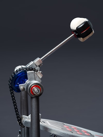 A close up of a scooter on a gray background