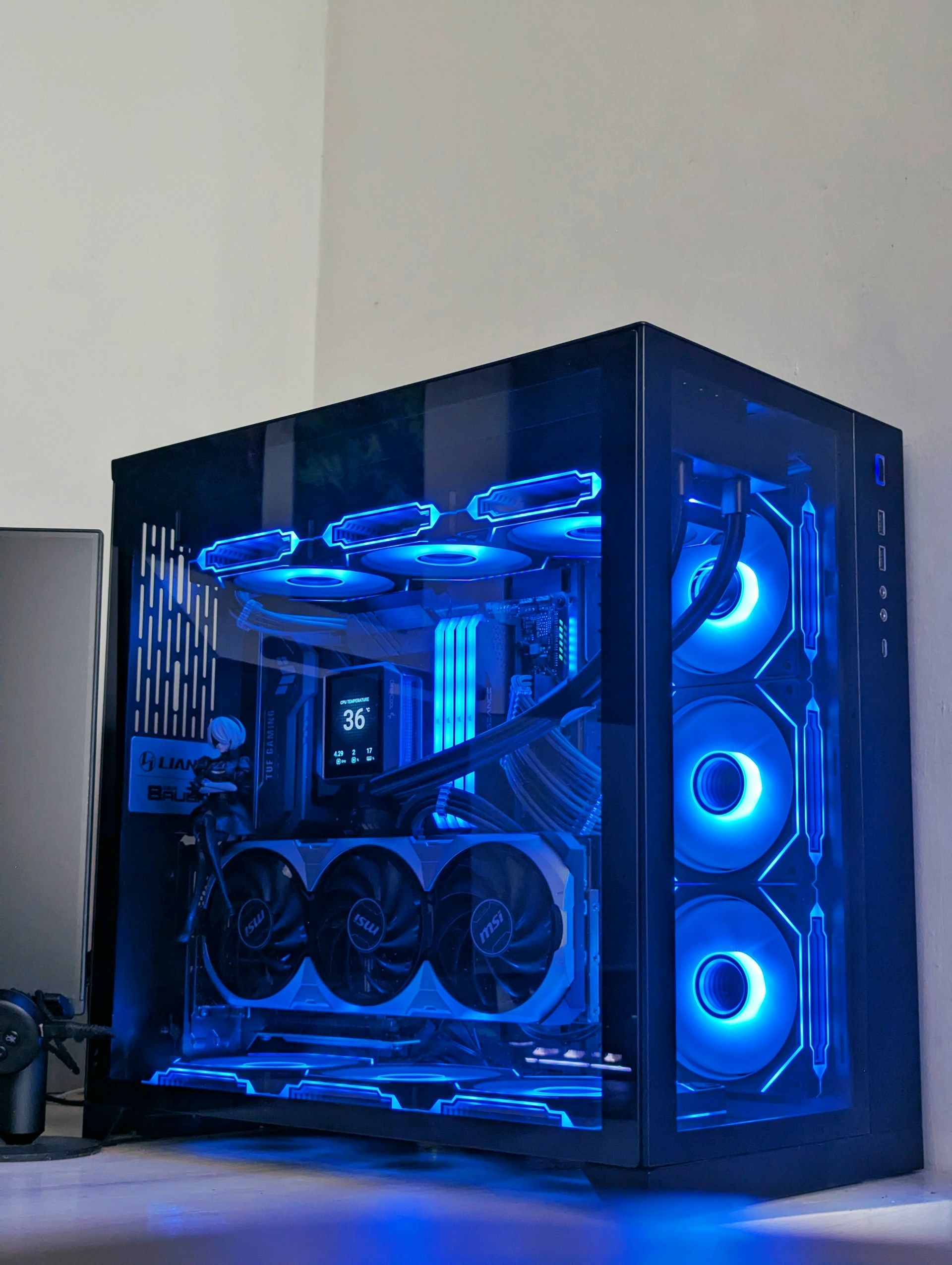 A computer case sitting on top of a desk