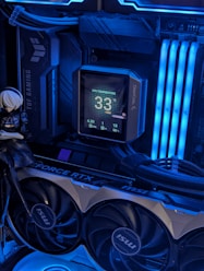 A close up of a computer with a clock on it