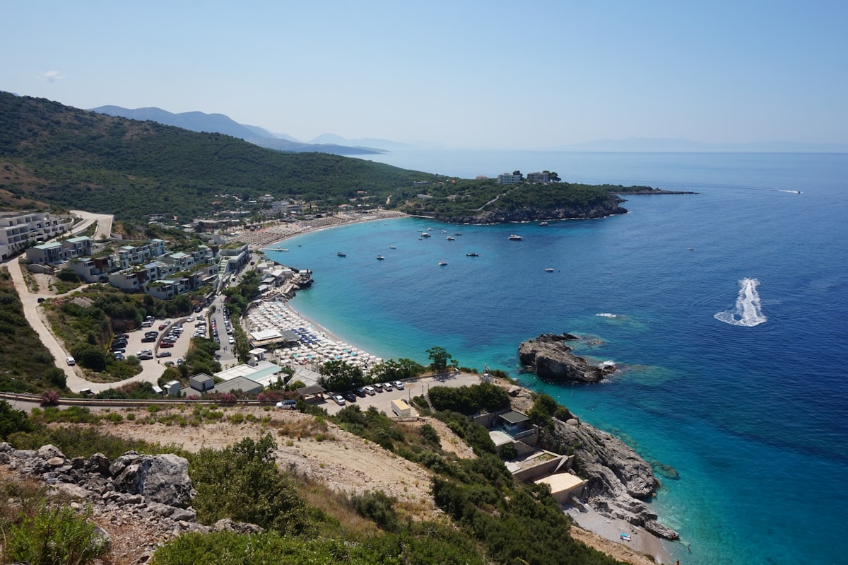 A boat on clear water, Albanian Riviera
