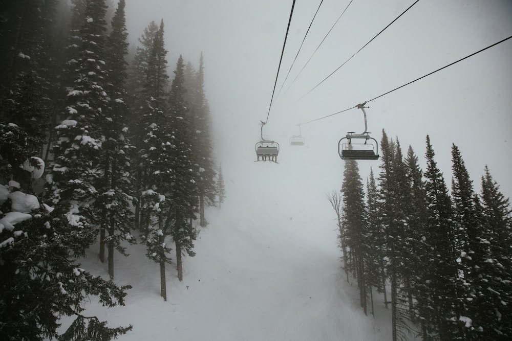 Ski lift in the mountains
