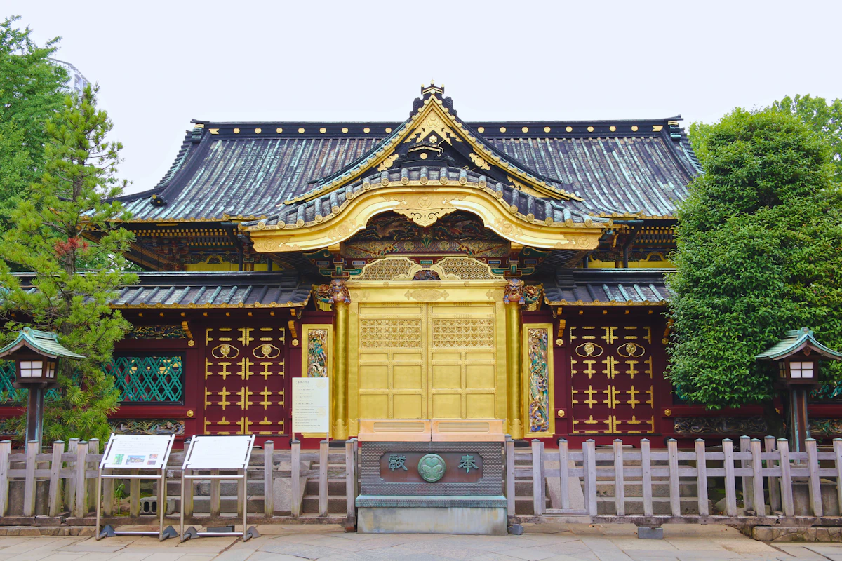 Japanese temple in a peaceful garden