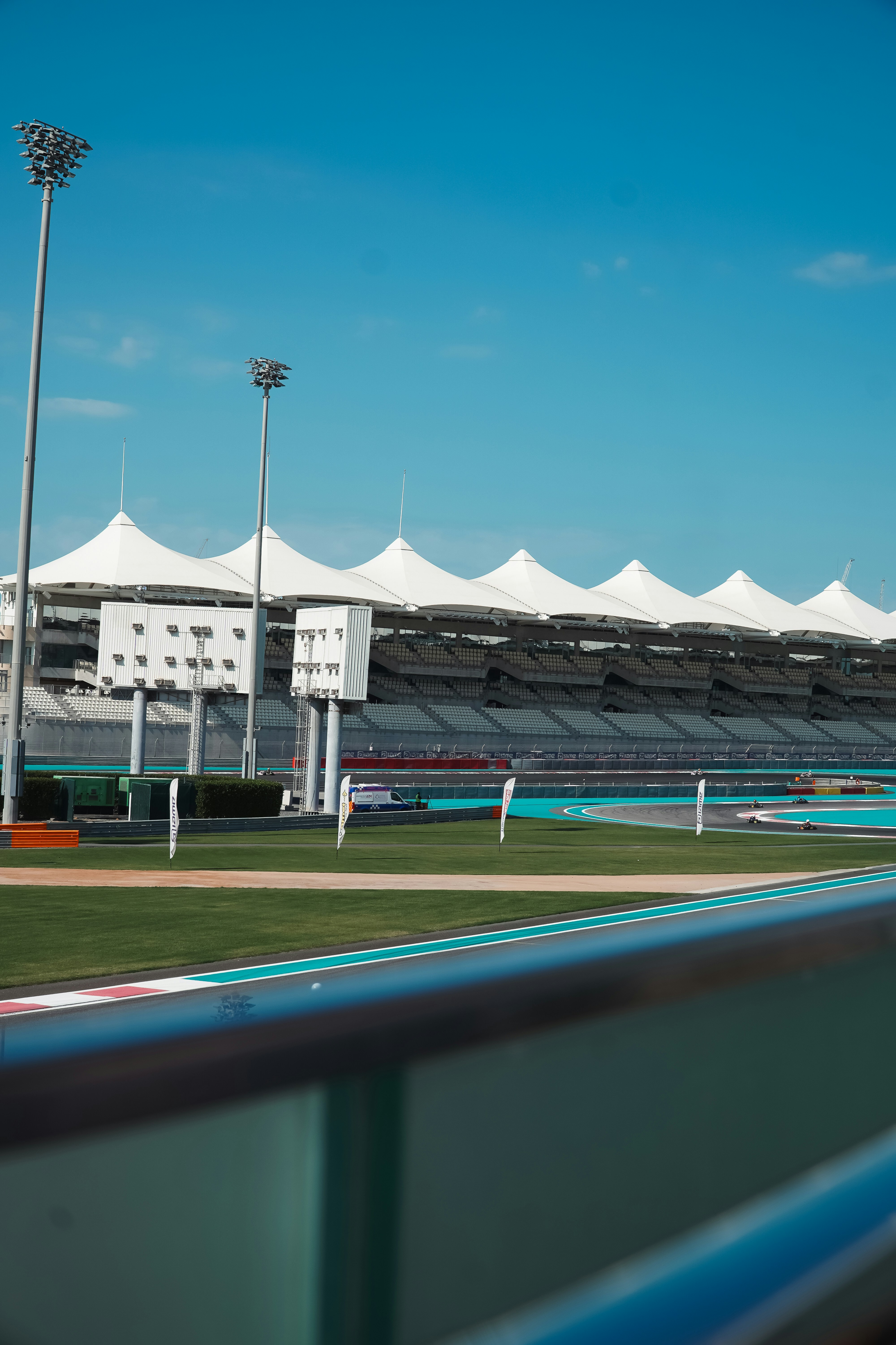 A view of a race track from a distance
