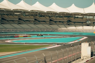A view of a race track from a distance