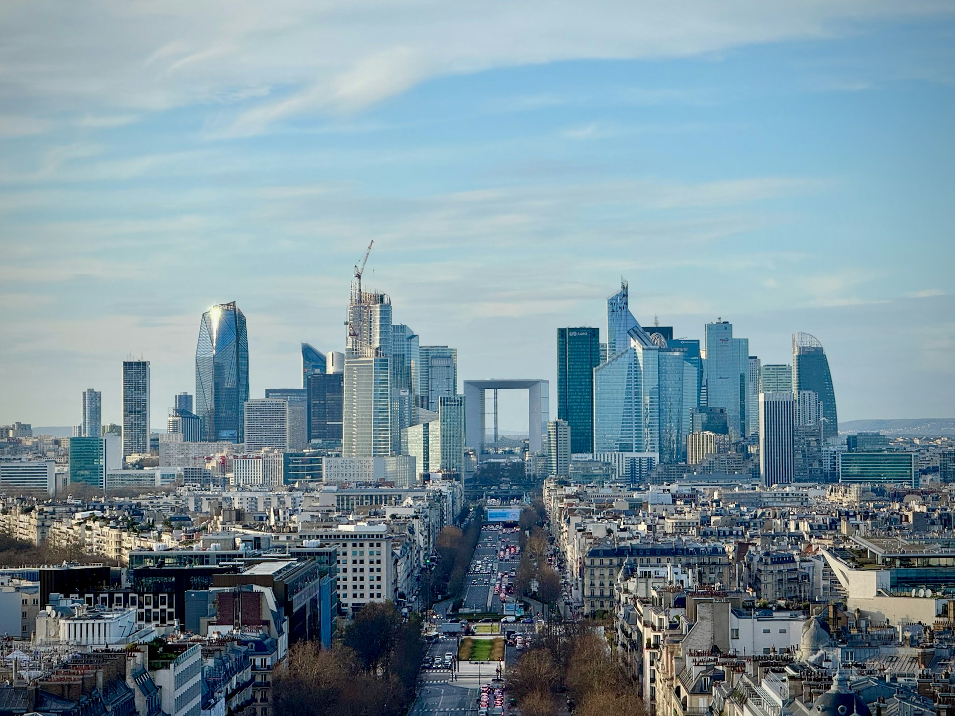 A view of the city of paris from the top of the eiffel tower