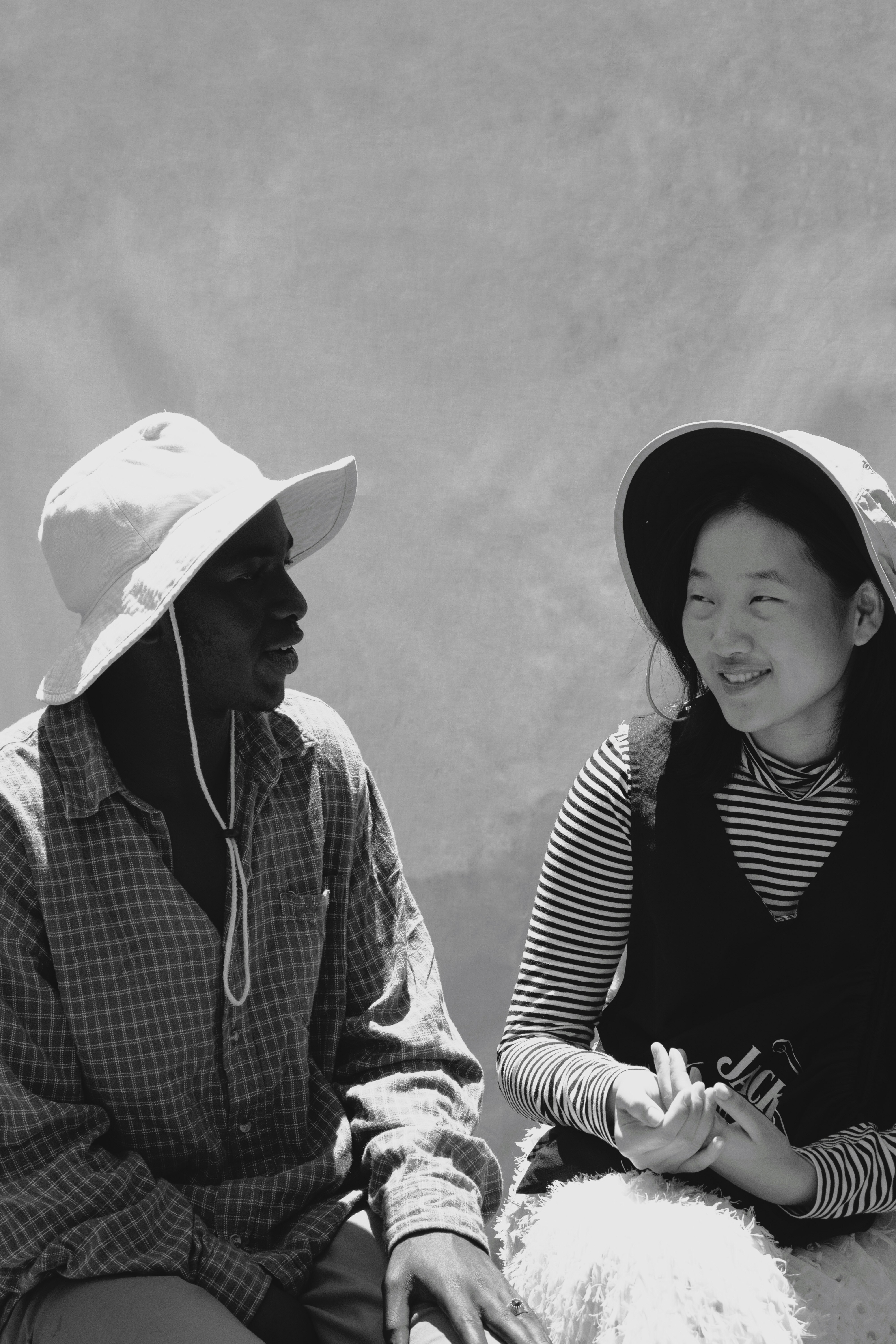 A man and woman sitting side by side