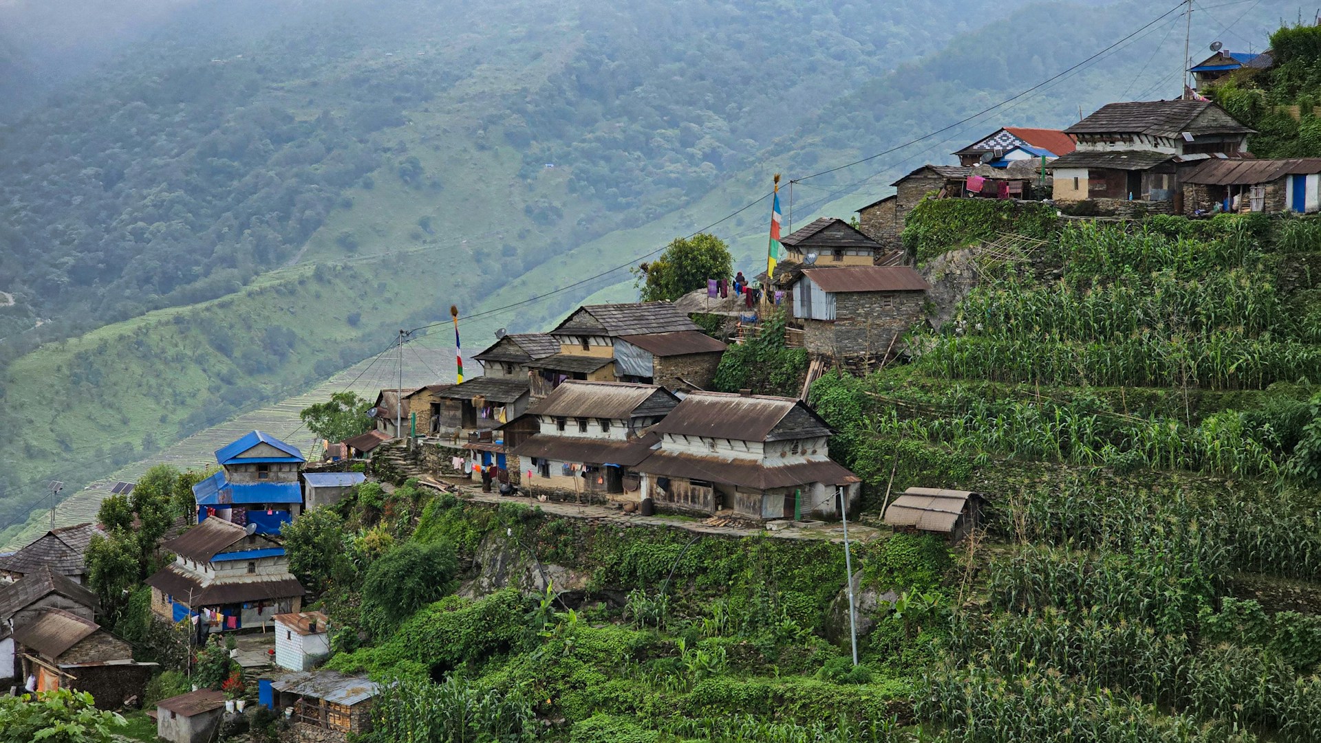 A village on the side of a mountain
