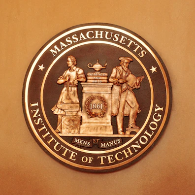 The massachusetts state seal on the wall of a building