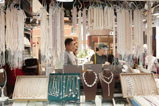 A store filled with lots of necklaces and jewelry