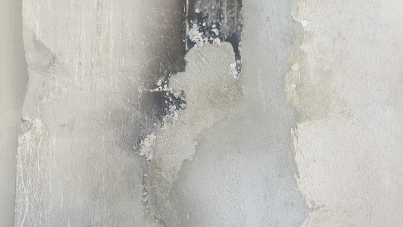White wall with peeling paint due to water damage