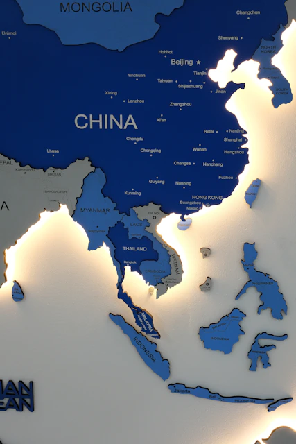 A map of the world with countries in blue