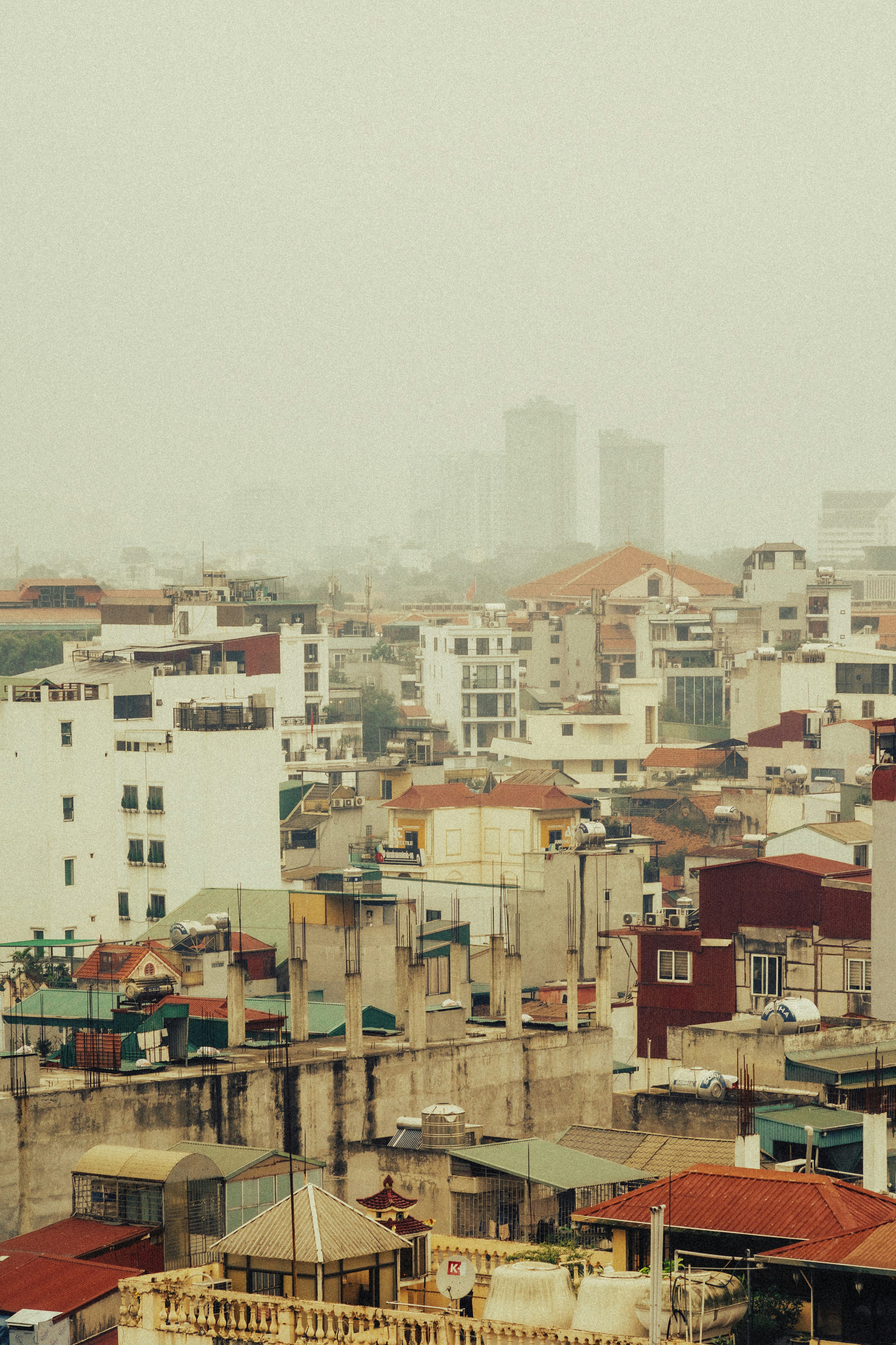 A view of a city from a tall building