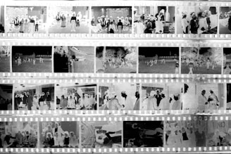 A black and white photo of a film strip