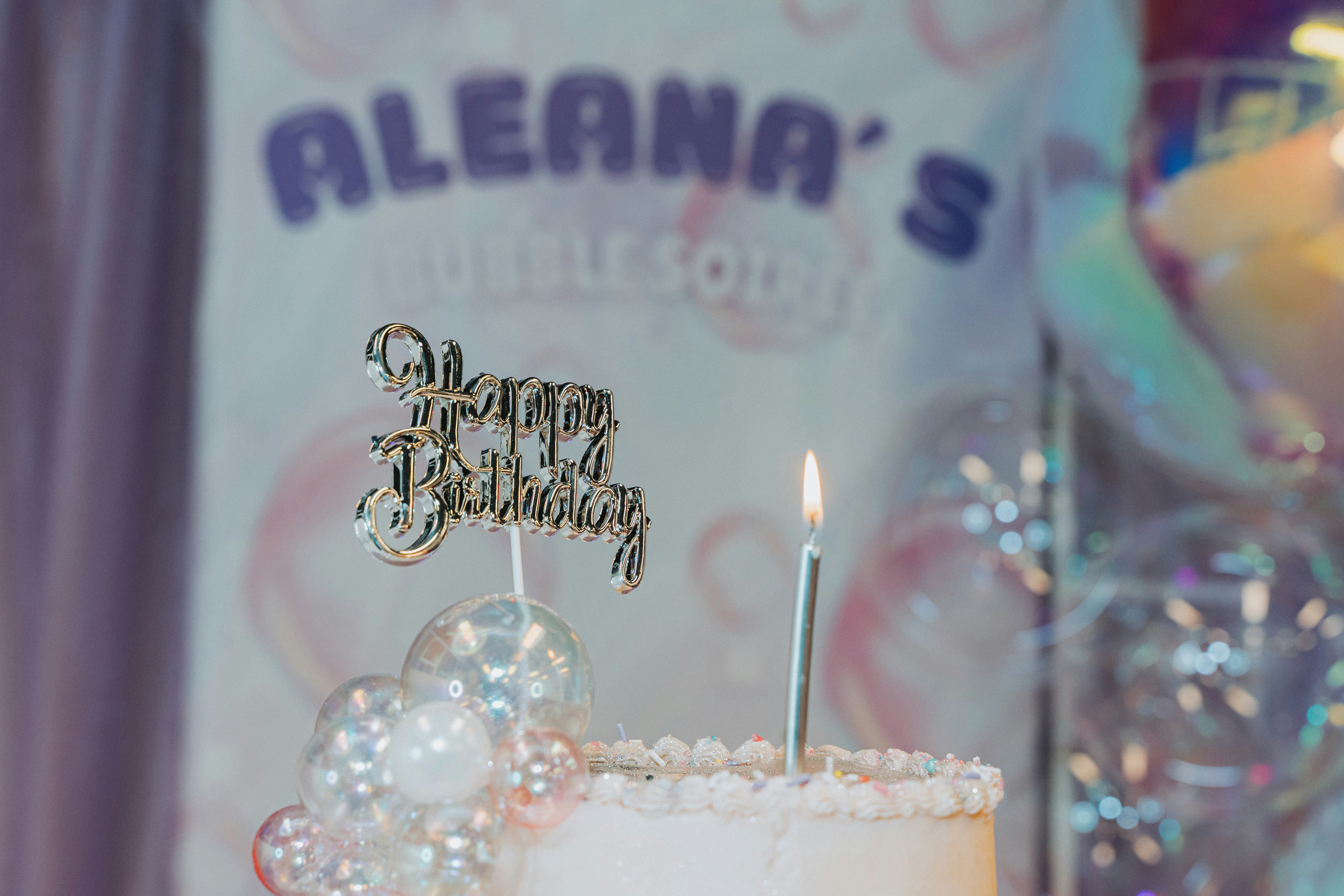 A birthday cake with a candle on top of it