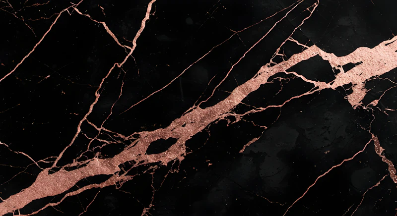 Portoro Rosa black marble with rose gold veins