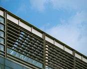 A close up of a building with a sky background