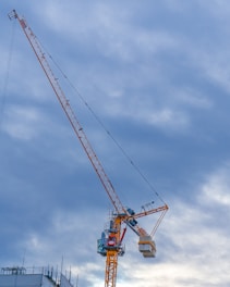 A crane that is standing in the air