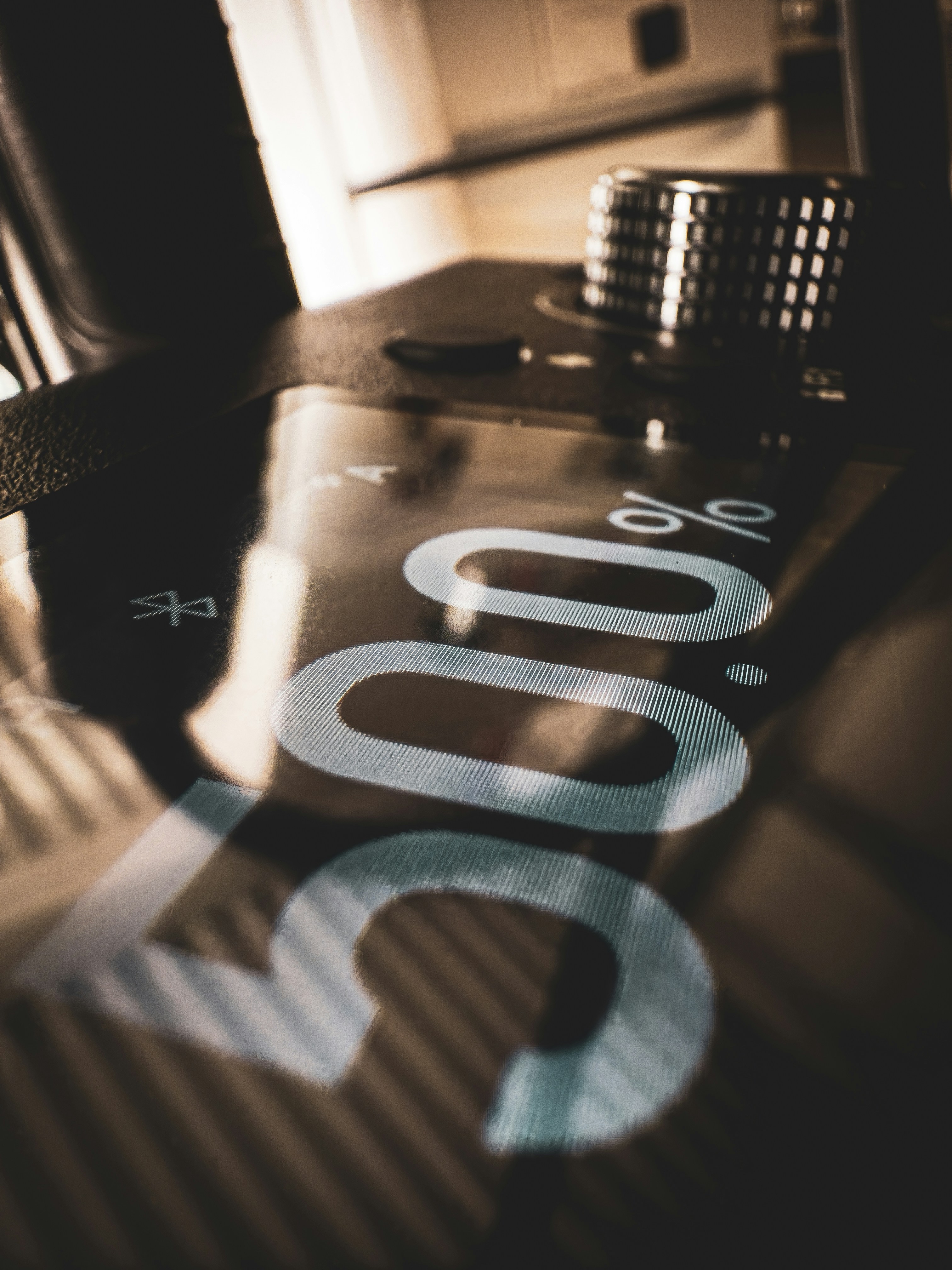 A table that has a clock on it