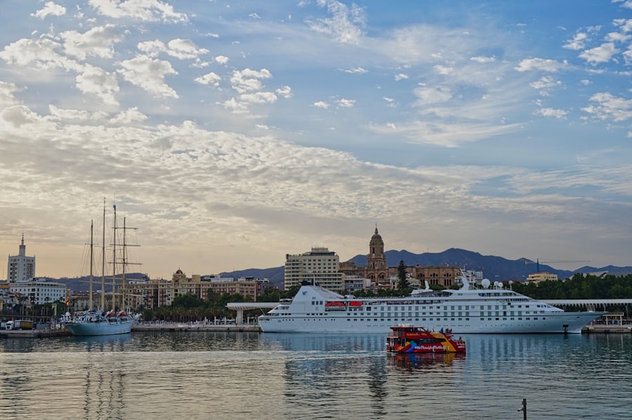 Cruise ship docked in harbour