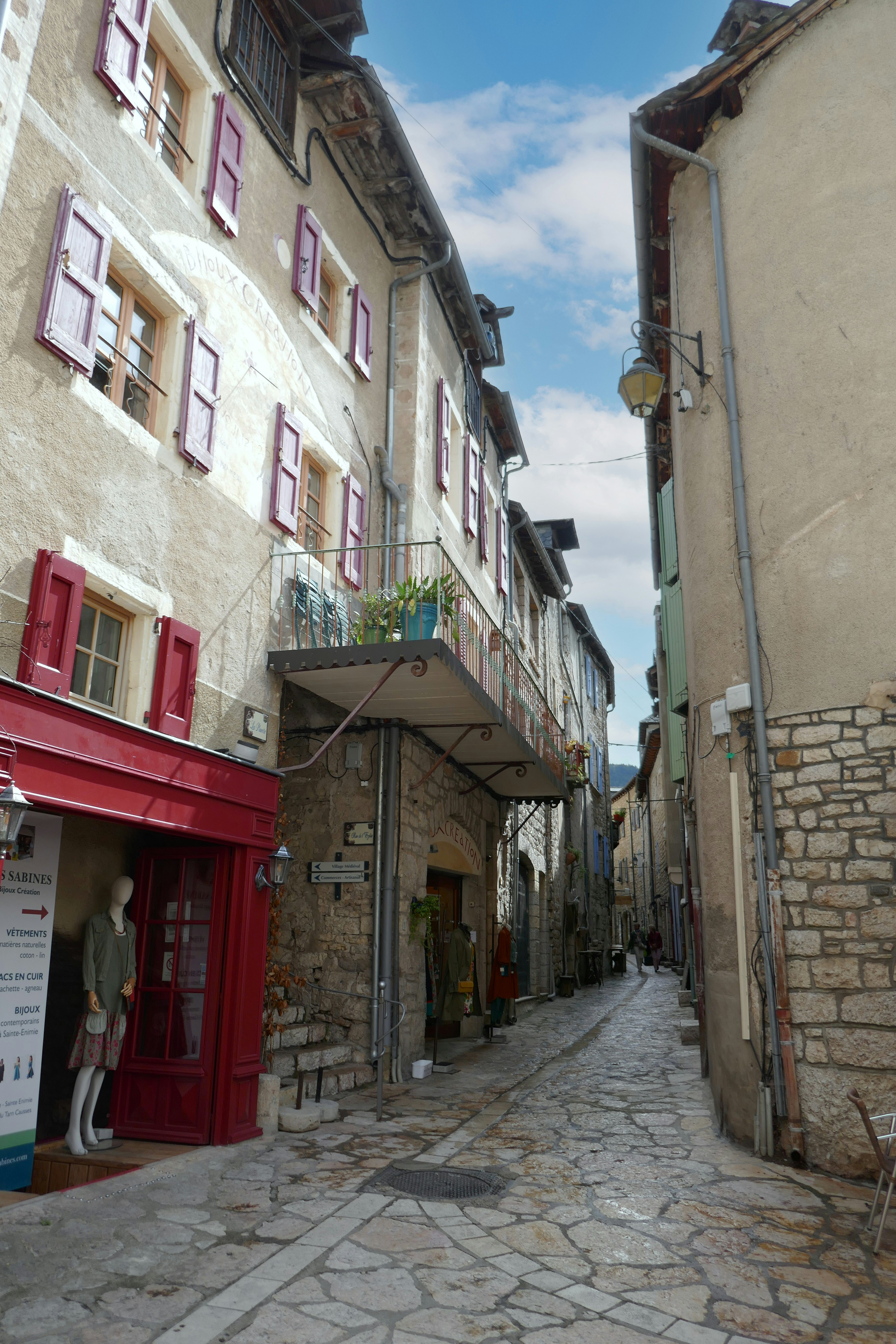A cobblestone street in a european city