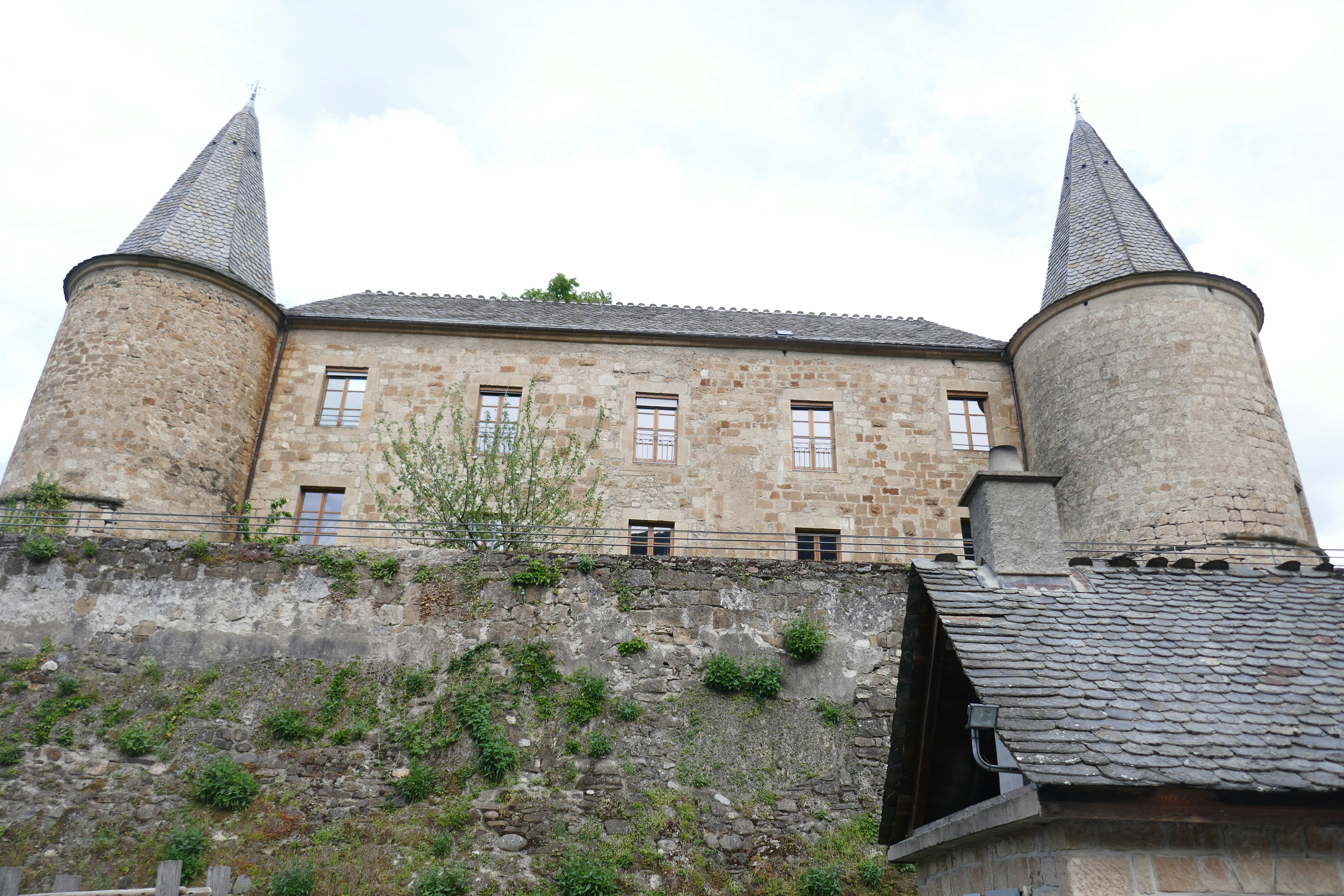 A castle with two towers on top of it