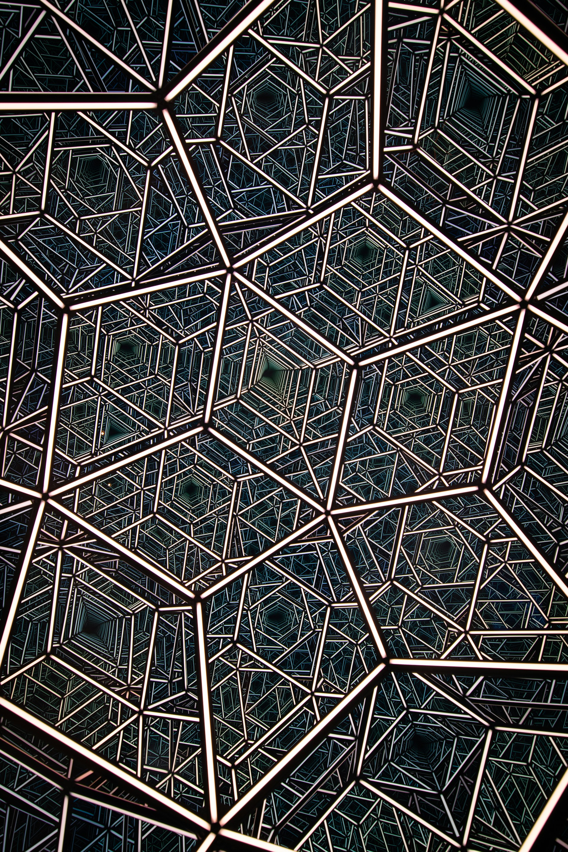 A close up view of a metal structure