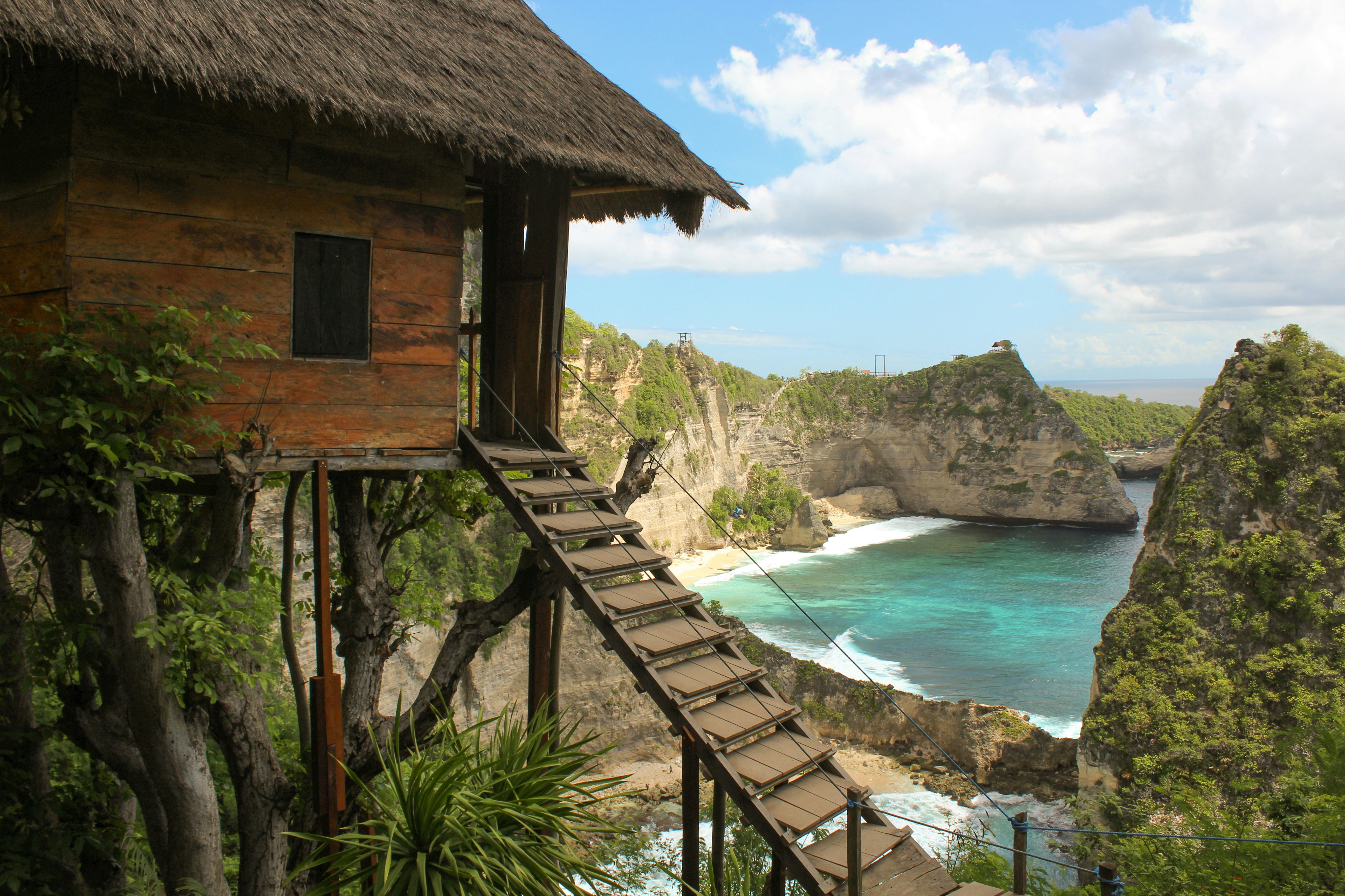 A view of the ocean from a house on a cliff
