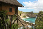 A view of the ocean from a house on a cliff