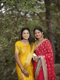 A couple of women standing next to each other