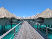 A wooden bridge over a body of water