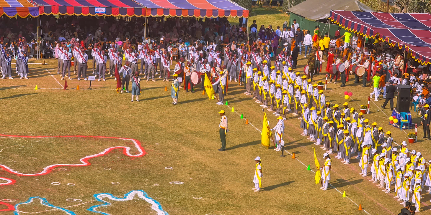 Students performing traditional dance