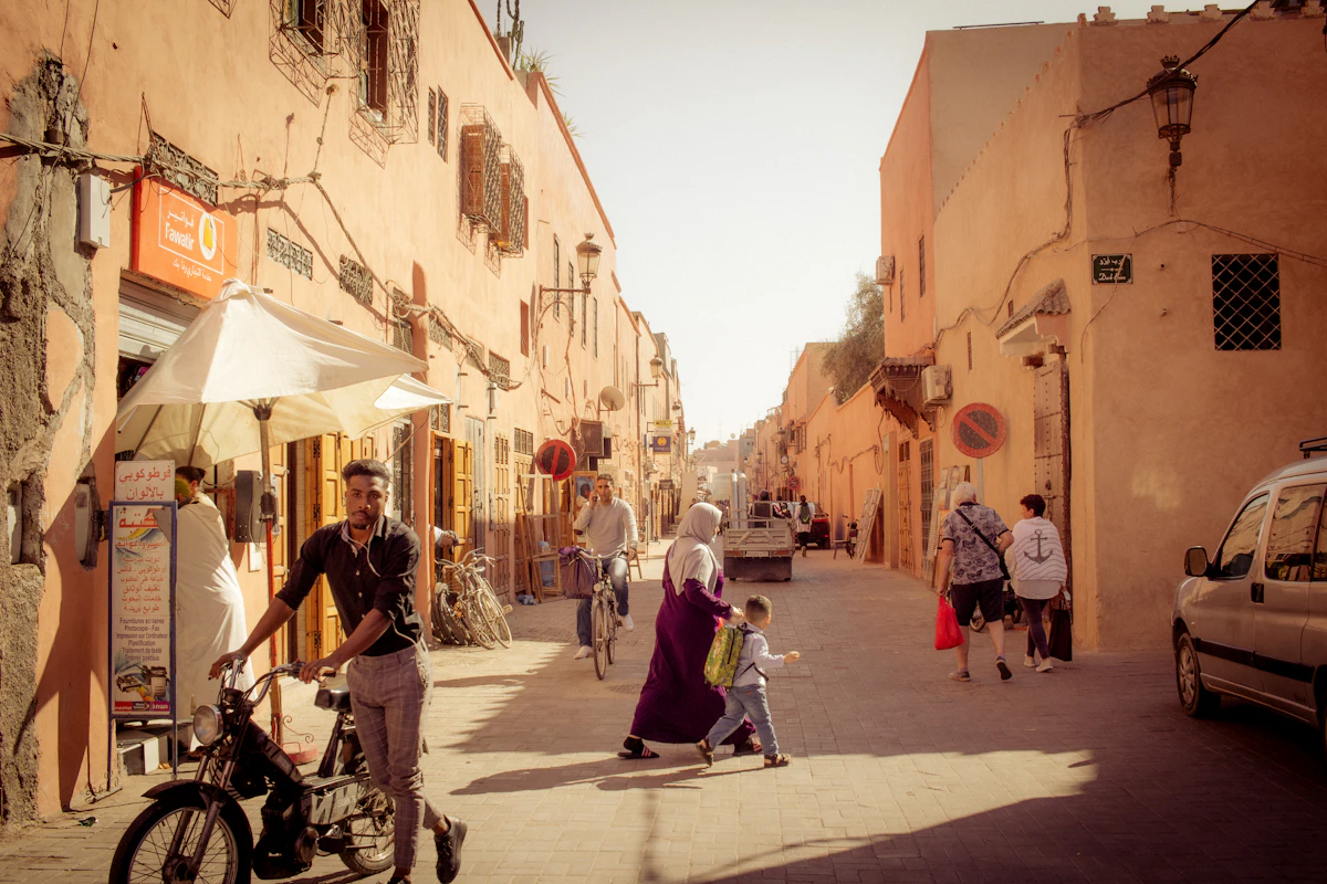 Desert city skyline in the Middle East