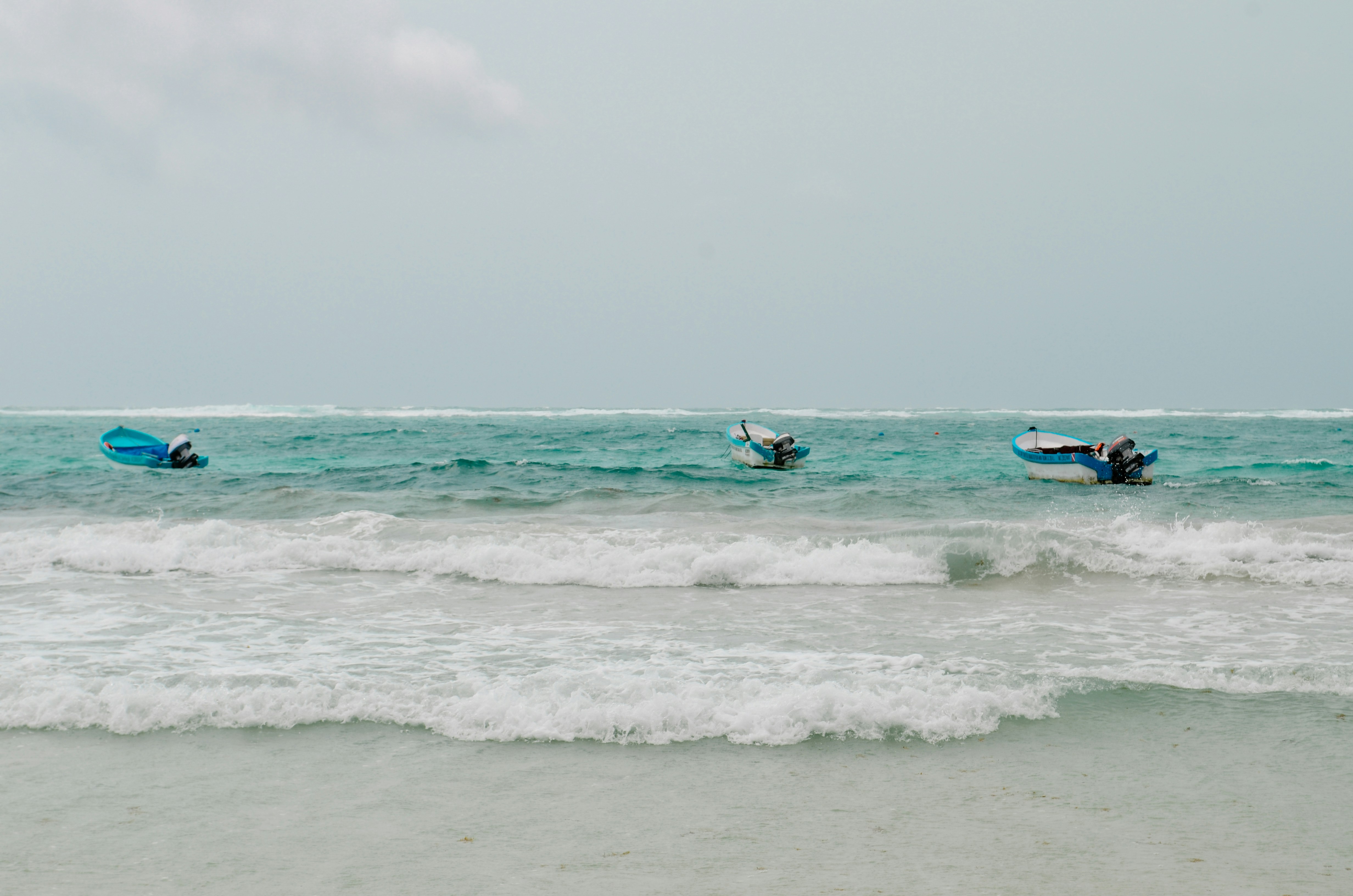 A group of people riding surfboards on top of a wave
