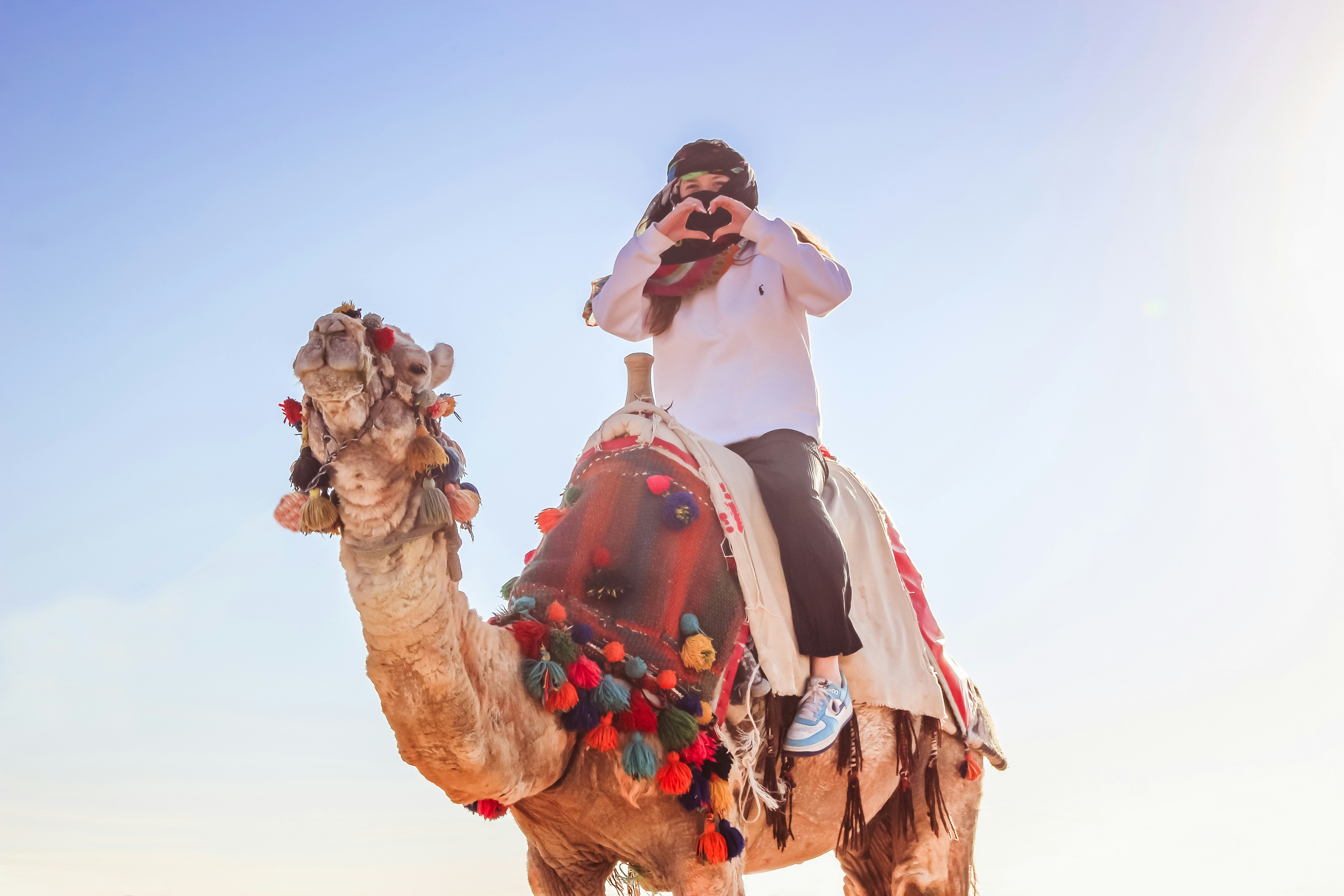 A man riding on the back of a camel