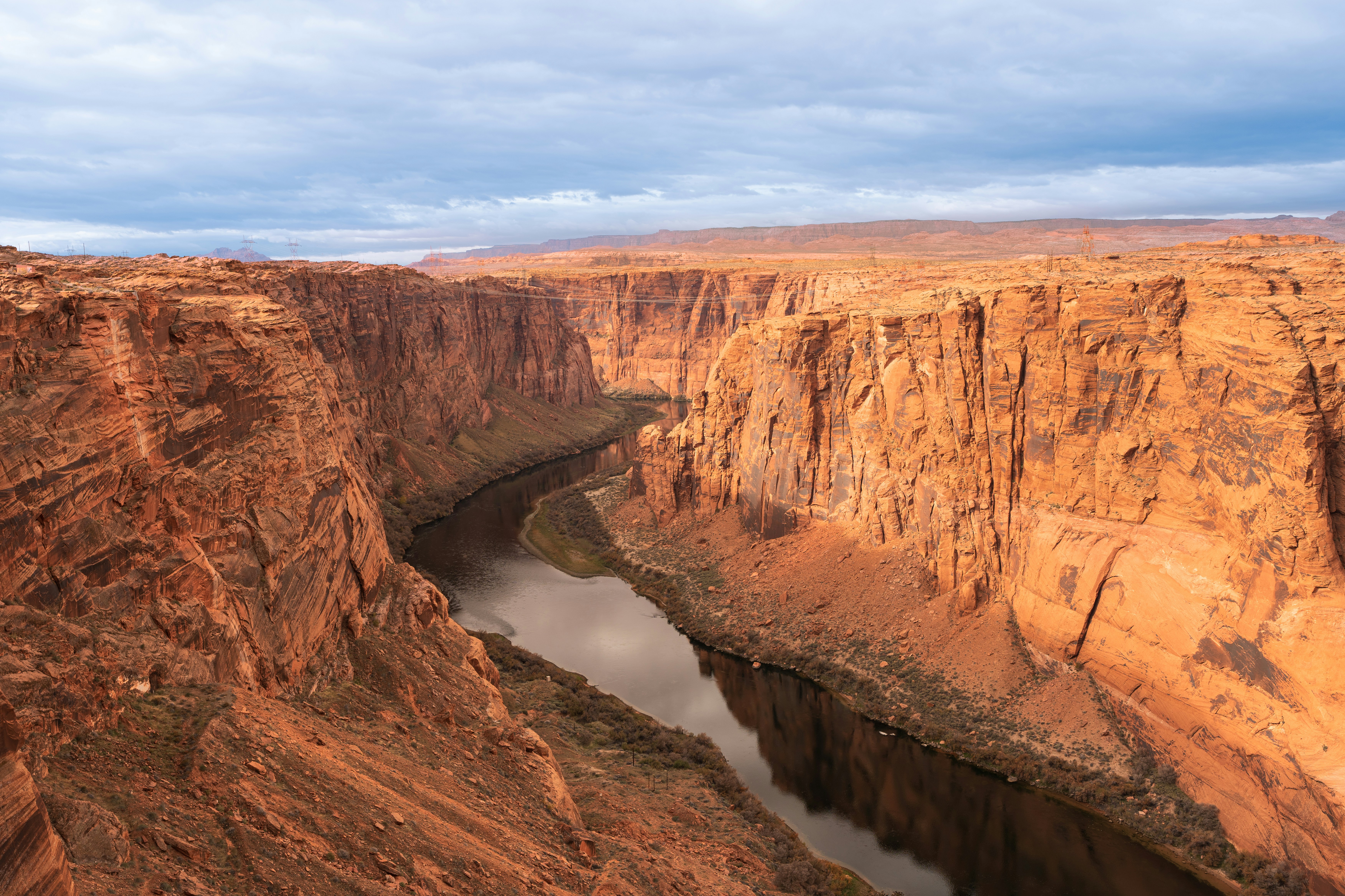 A canyon with a river running through it