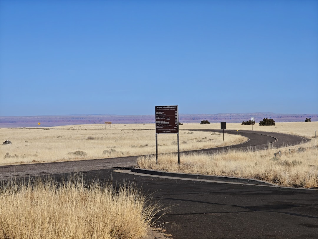 A road with a sign in the middle of it,