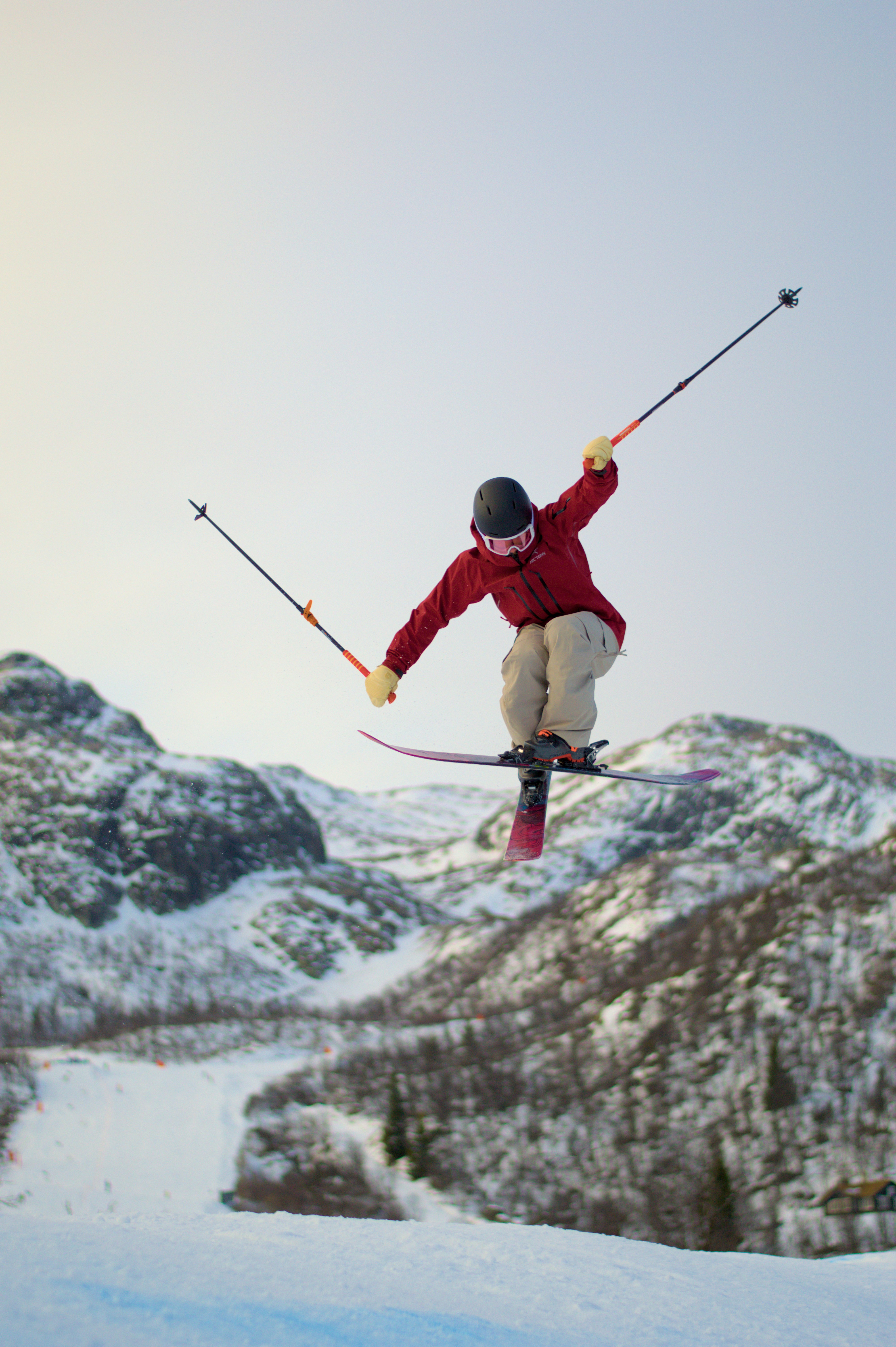 A skier catching big air off a jump