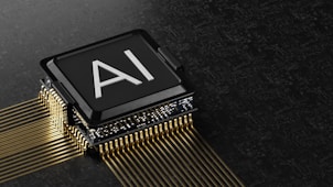 A computer chip with the letter ia printed on it