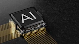 A computer chip with the letter ia printed on it