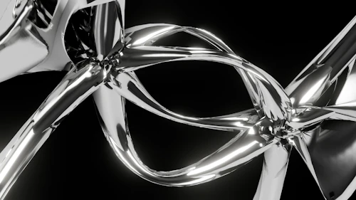 Abstract chrome ribbon