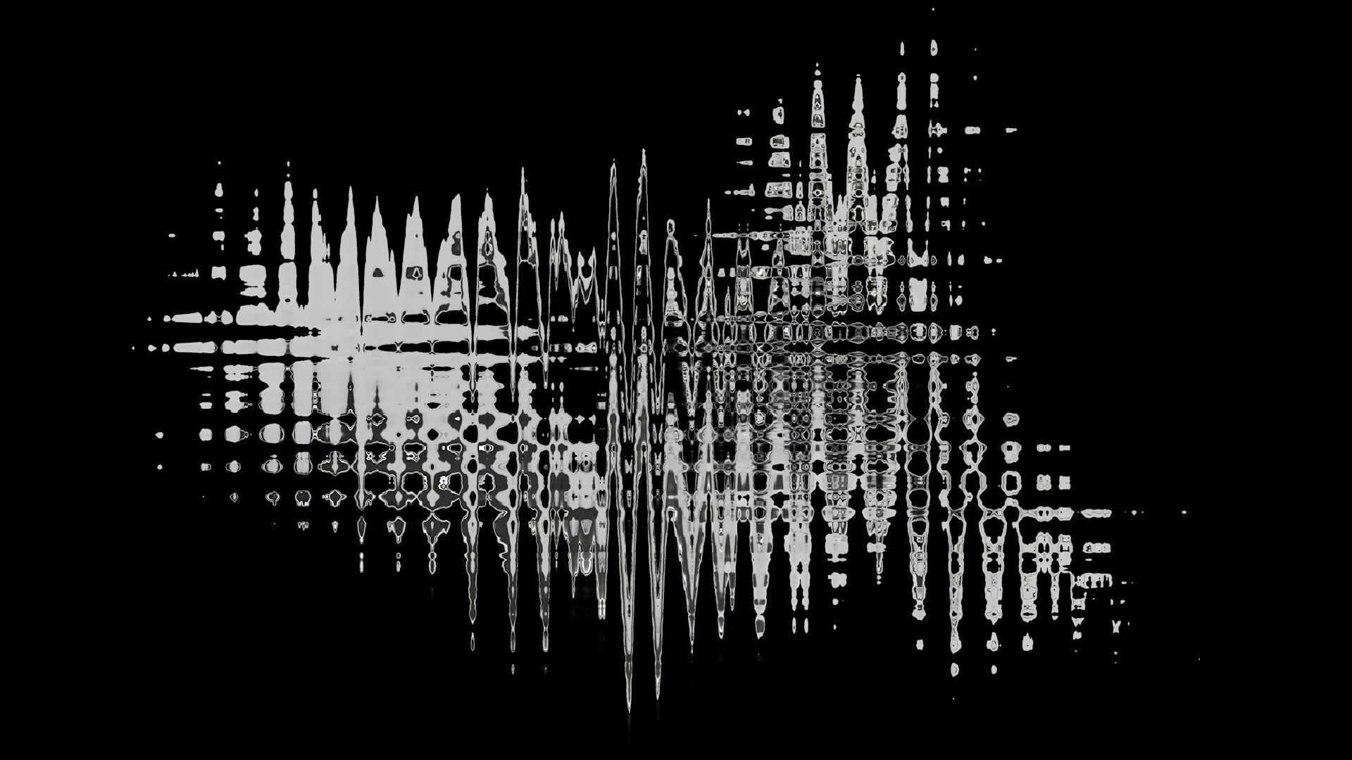 A black and white photo of a cross on a black background