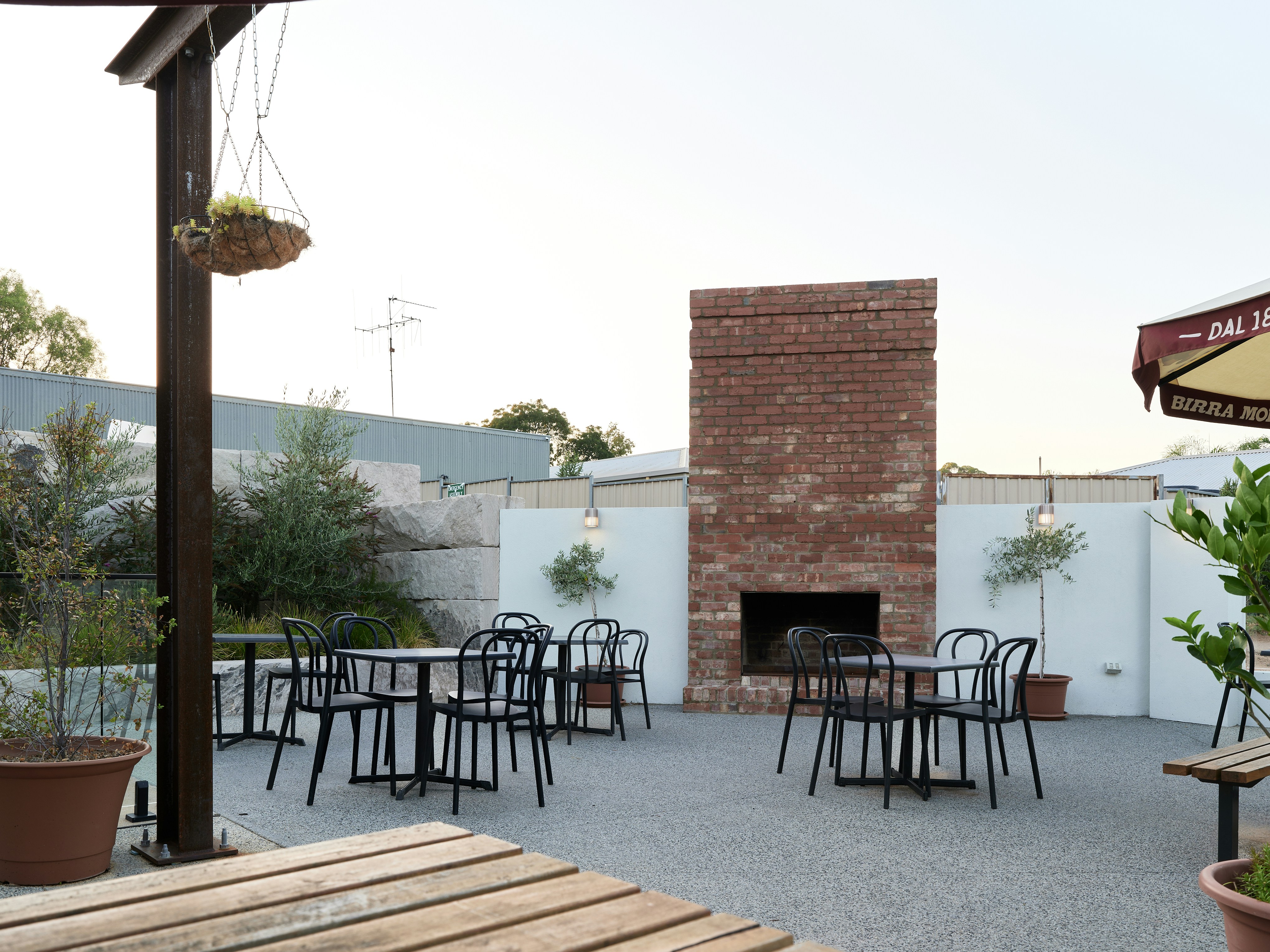 terrace fire pit lounge area - luxury apartments lakeview