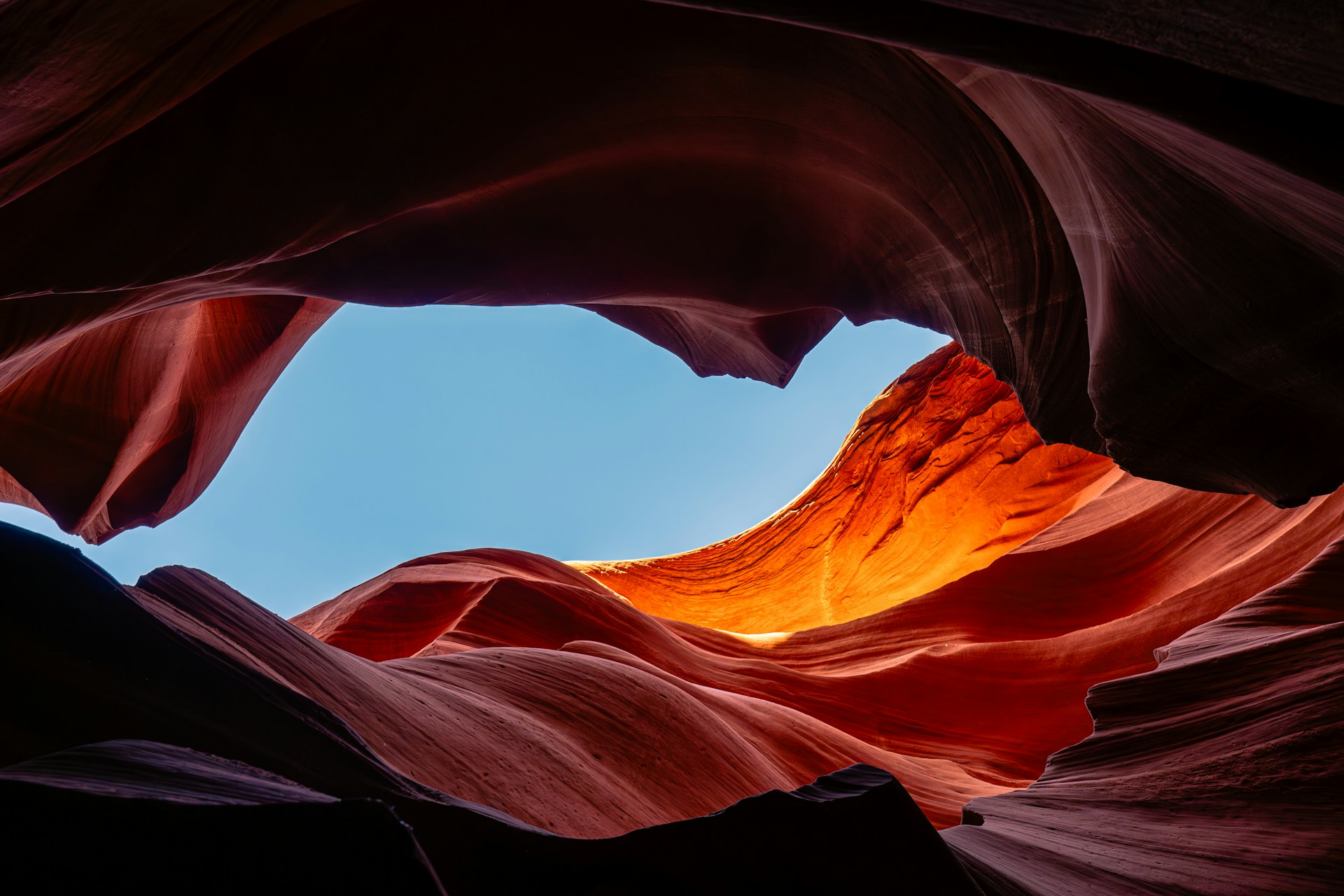 A view of the inside of a rock formation
