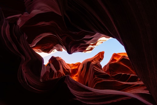 A view of the inside of a cave