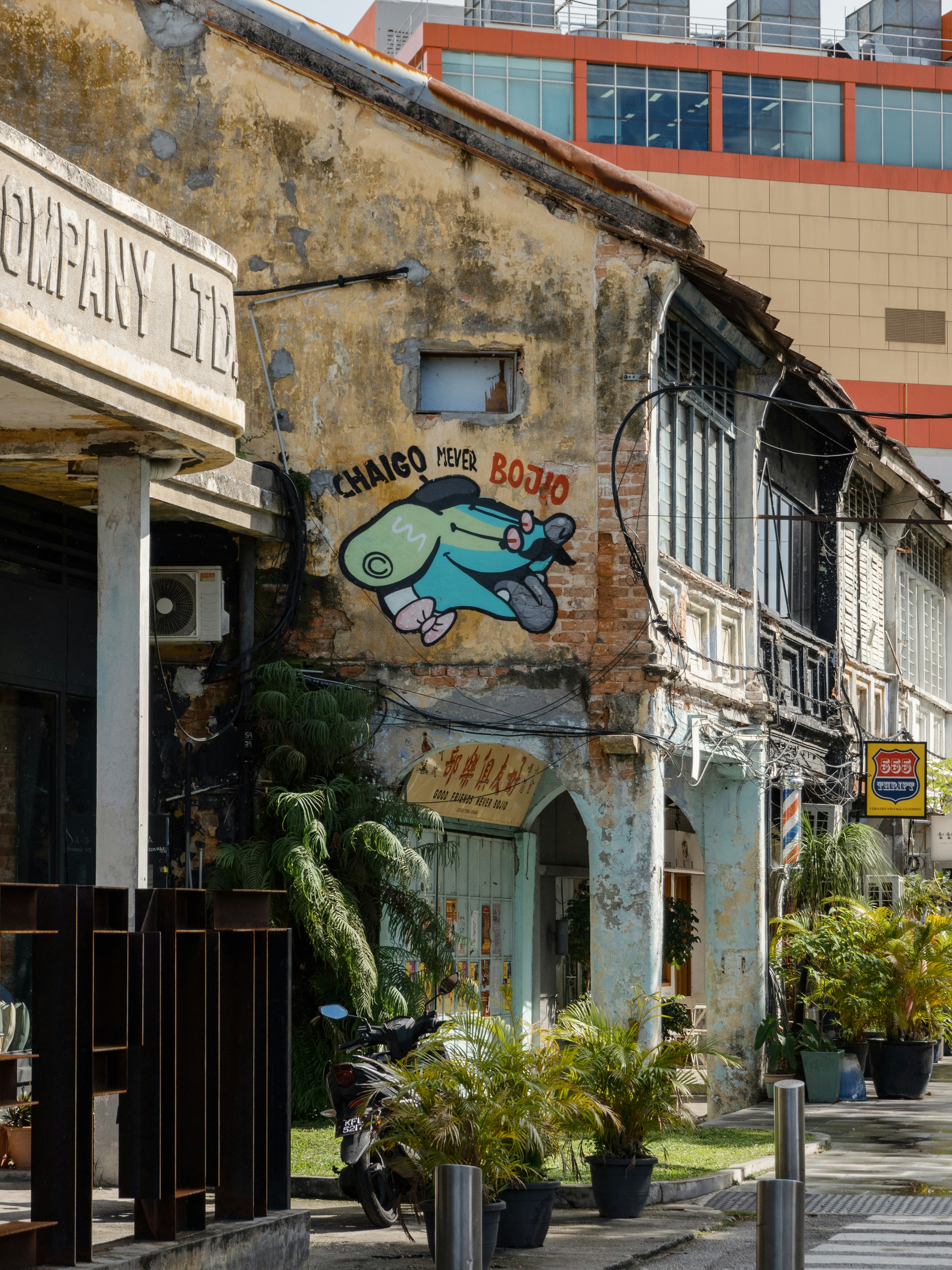 A row of buildings on a city street
