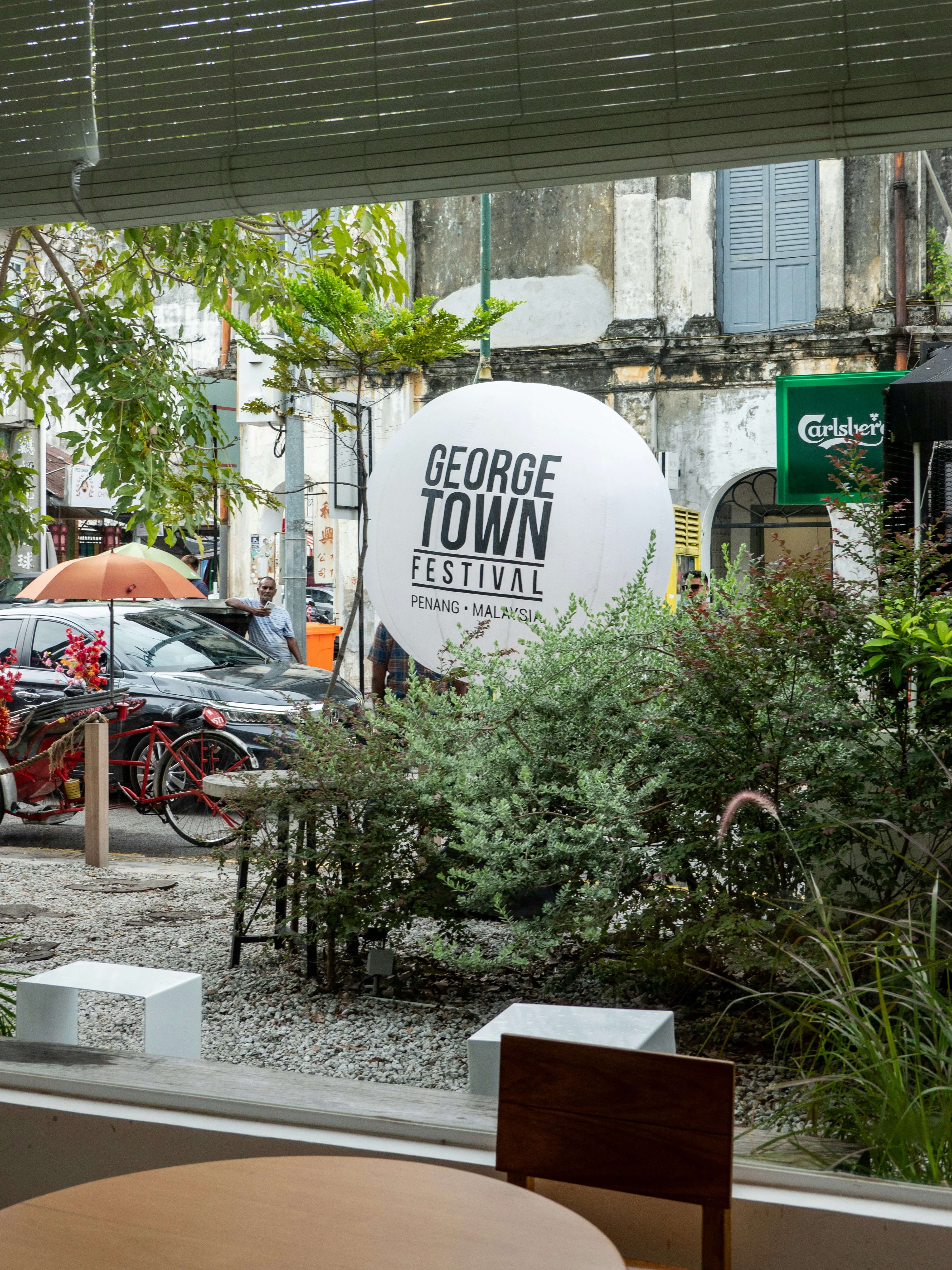 Coffee served in a heritage shophouse cafe in George Town, Penang