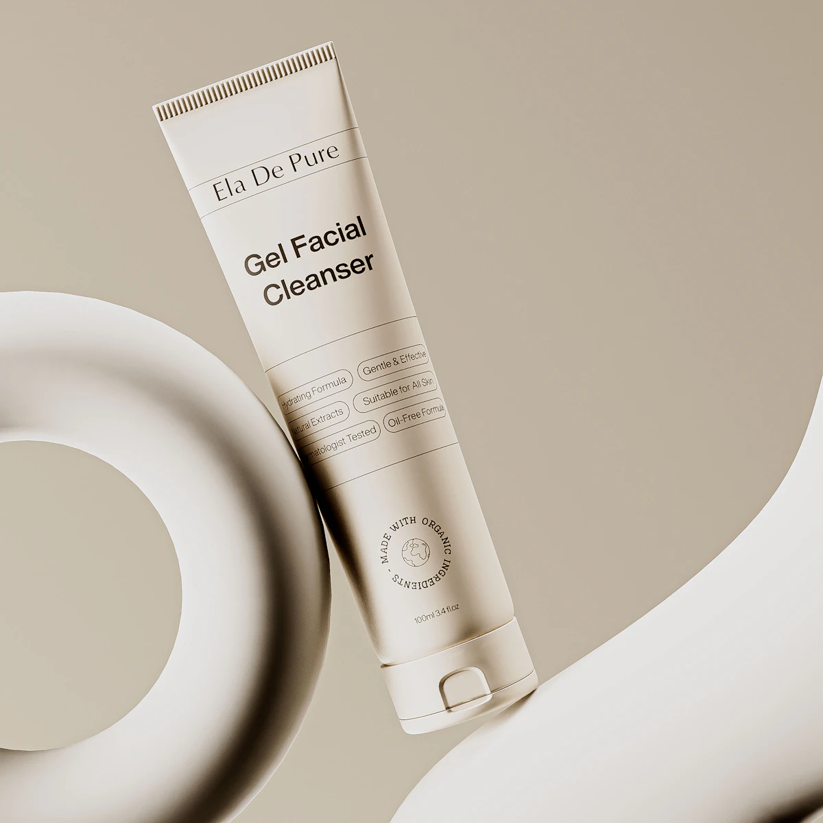 Cleanser product photography — Gel facial cleanser tube