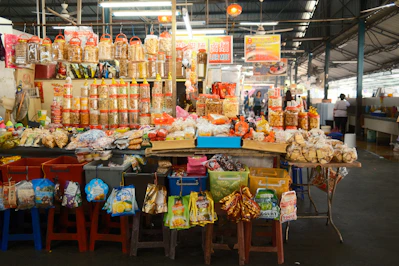 A store filled with lots of bags of food