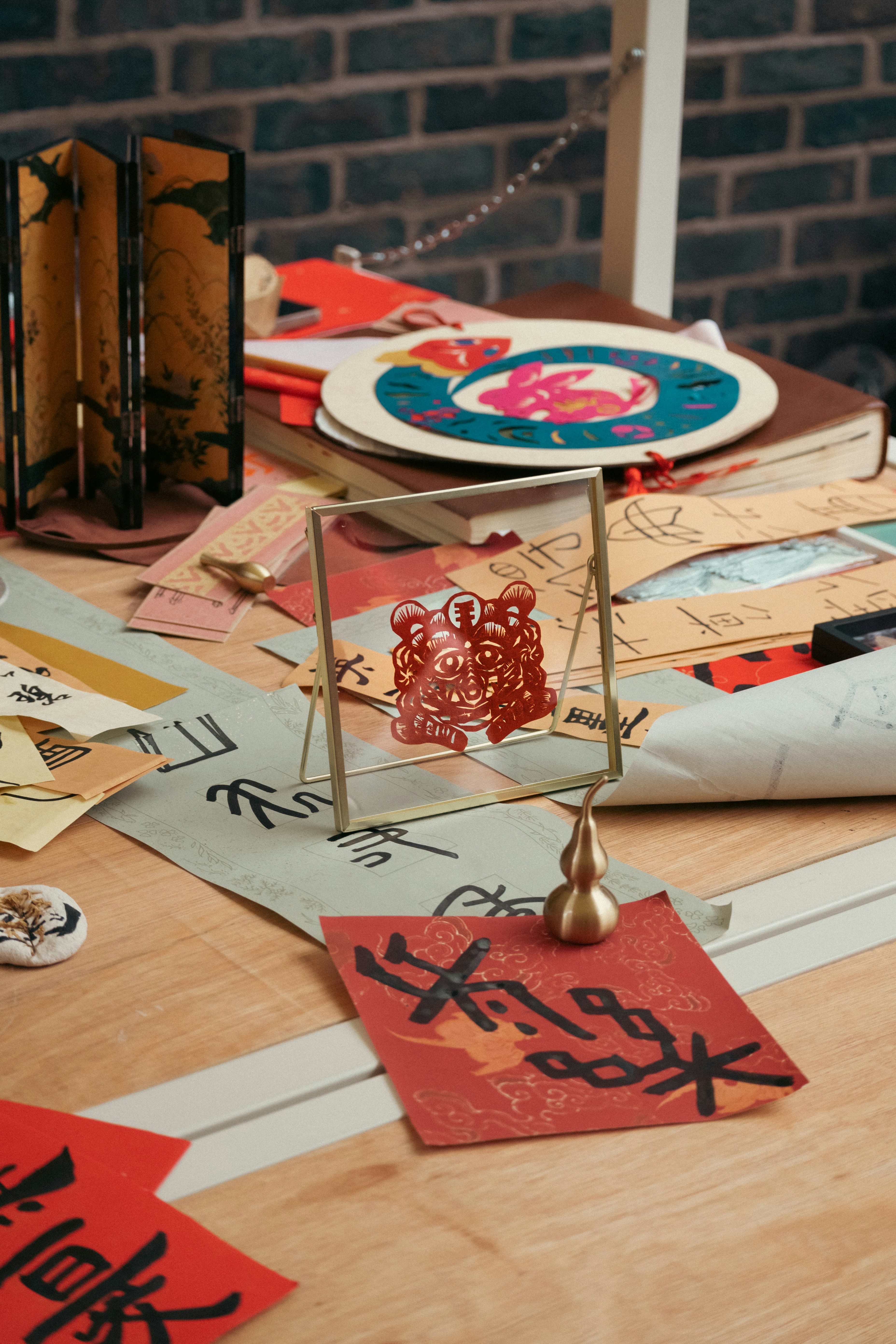 A table topped with lots of different types of paper photo – Free ...