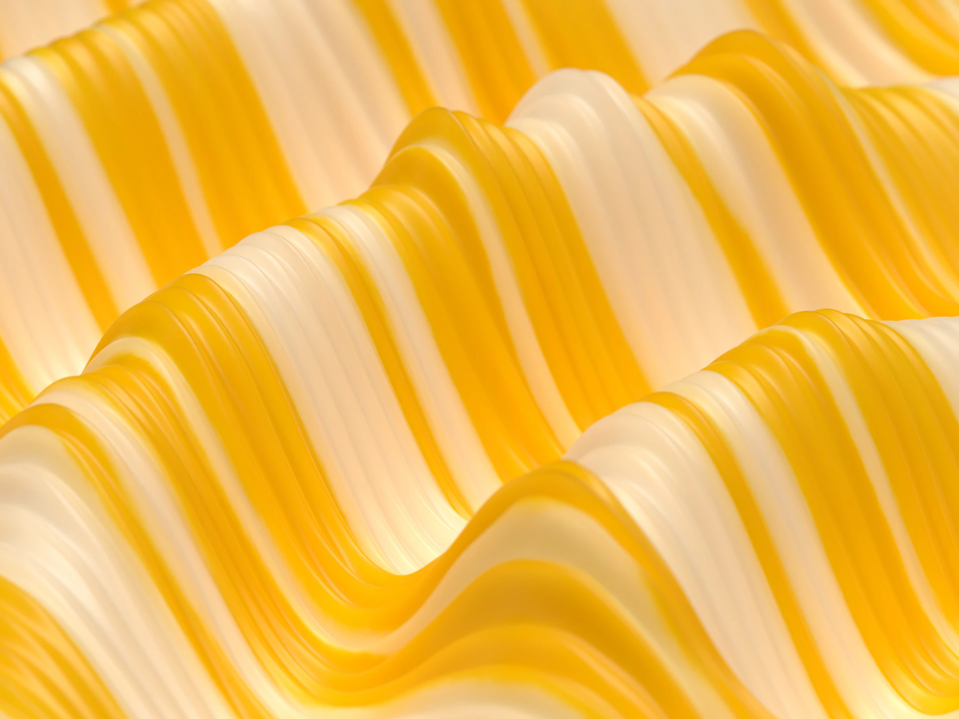 A close up of a wavy yellow and white material